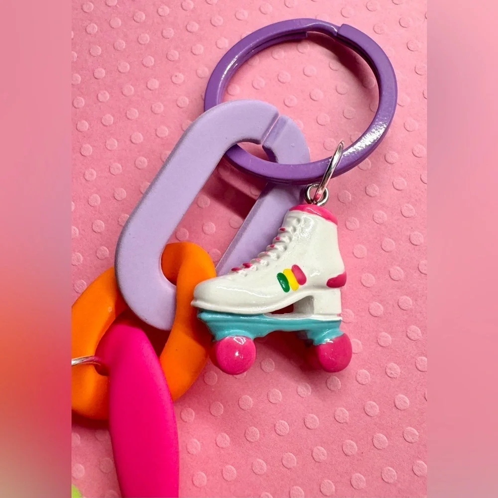 New Roller Skate & Boombox Nostalgic Retro 80s 90s Style Keychain - 4.25”